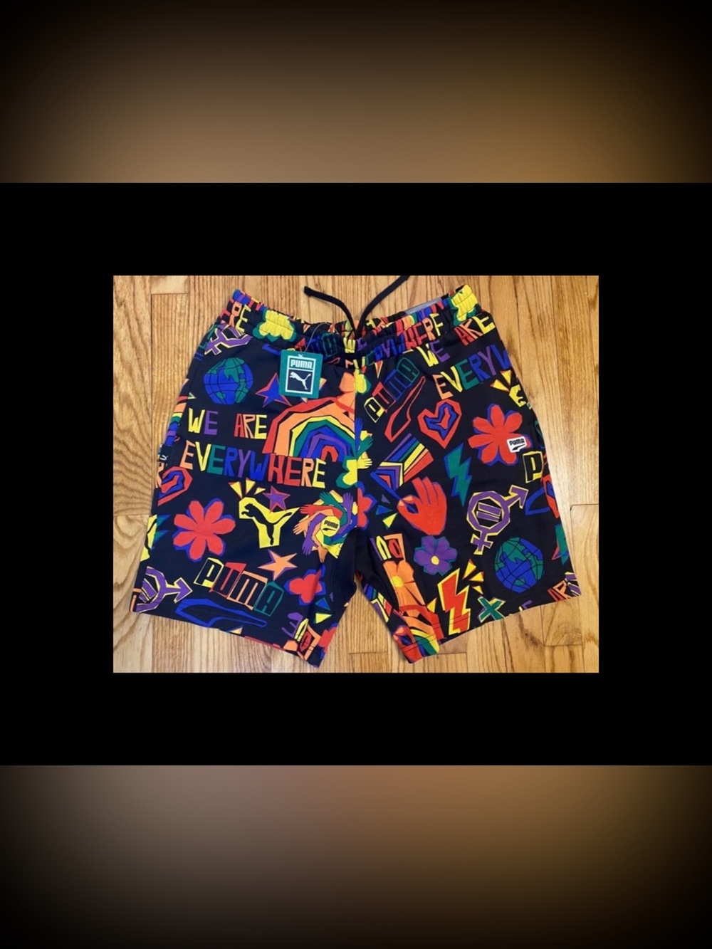 PUMA Downtown Pride All Over Print 8" Shorts - Men’s Sz L New!